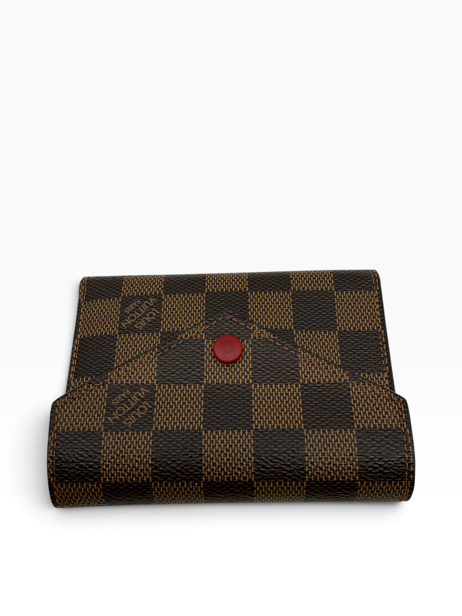 Louis Vuitton PTF Victorine damier ebene met rode accenten