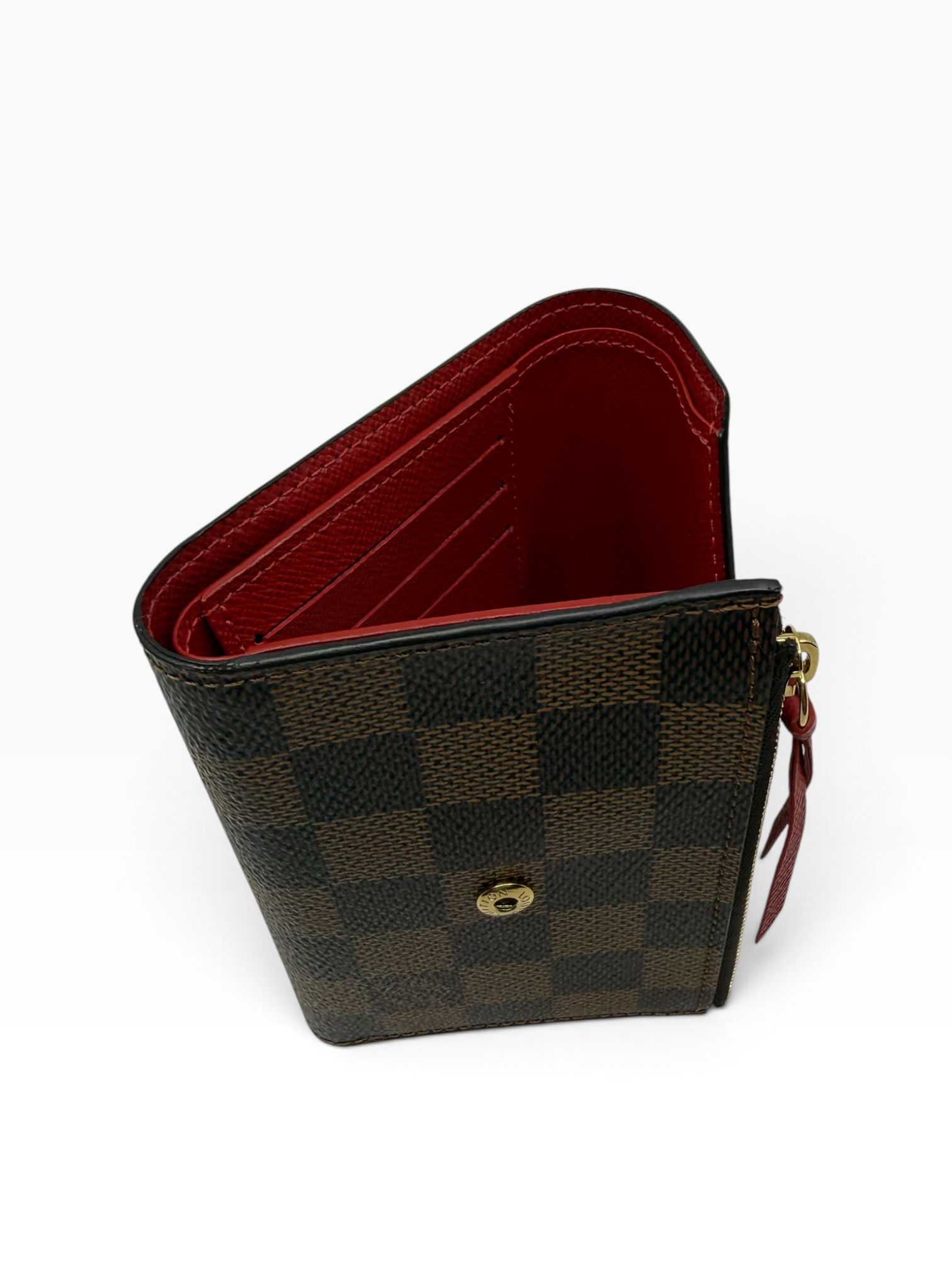 Louis Vuitton PTF Victorine damier ebene met rode accenten